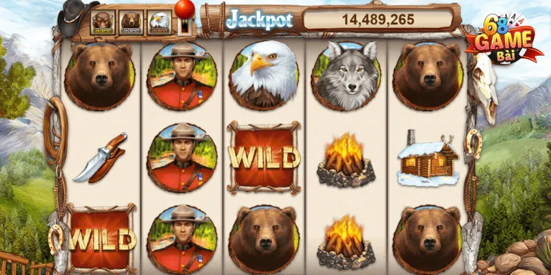 Buffalo Valley 68 Game Bài có thiết kế gồm 5 cột và 3 hàng, với tổng cộng 9 biểu tượng